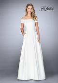 Picture of: Off The Shoulder Jacquard Gown With Small Sleeves in Ivory, Style: 24859, Detail Picture 1