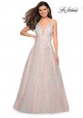 Picture of: A-Line Ball Gown with Sparkling Floral Appliques in Ivory Nude, Style: 27727, Main Picture