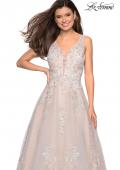 Picture of: A-Line Ball Gown with Sparkling Floral Appliques in Ivory Nude, Style: 27727, Detail Picture 1
