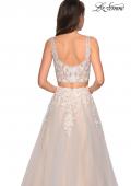 Picture of: Two Piece Tulle Dress with Cascading Applique Detail in Ivory/Nude, Style: 27635, Detail Picture 2