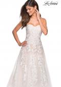 Picture of: Strapless Tulle Prom Dress with Lace Appliques in Ivory Nude, Style: 27269, Detail Picture 6