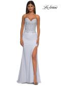 Picture of: Strapless Prom Dress with Unique Rhinestone Design Top in Ivory, Style: 32961, Detail Picture 8