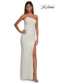 Picture of: Chic Jersey Dress with Asymmetrical Neckline and Sheer Back in Ivory, Style: 32849, Detail Picture 9