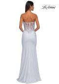 Picture of: Strapless Prom Dress with Unique Rhinestone Design Top in Ivory, Style: 32961, Detail Picture 9