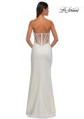 Picture of: Chic Jersey Dress with Asymmetrical Neckline and Sheer Back in Ivory, Style: 32849, Detail Picture 10