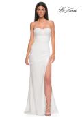 Picture of: Jersey Strapless Dress with Sweetheart Rhinestone Lined Neckline in Ivory , Style 32829, Detail Picture 11