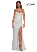 Picture of: Open Back Prom Dress with Rhinestone Detail Neckline in Ivory, Style: 32851, Detail Picture 13