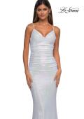 Picture of: Gorgeous Metallic Prom Dress with Ruching and Illusion Back in Ivory, Style: 33034, Detail Picture 13