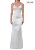 Picture of: Satin Gown with Cowl Neck and Open Back in Ivory, Style: 33193, Detail Picture 13