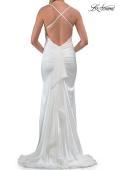 Picture of: Satin Gown with Cowl Neck and Open Back in Ivory, Style: 33193, Detail Picture 14