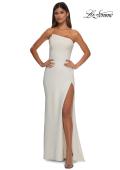 Picture of: Chic Jersey Dress with Asymmetrical Neckline and Sheer Back in Ivory, Style: 32849, Detail Picture 15