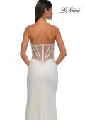 Picture of: Chic Jersey Dress with Asymmetrical Neckline and Sheer Back in Ivory, Style: 32849, Detail Picture 16
