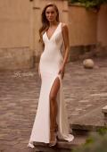Picture of: Open Back Evening Dress with Rhinestone Embellished Sides and Back in Ivory , Style: 32922, Back Picture