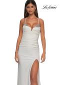 Picture of: Open Back Prom Dress with Rhinestone Detail Neckline in Ivory, Style: 32851, Detail Picture 23