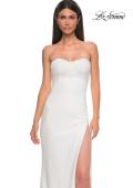 Picture of: Jersey Strapless Dress with Sweetheart Rhinestone Lined Neckline in Ivory , Style 32829, Detail Picture 24
