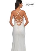 Picture of: Open Back Prom Dress with Rhinestone Detail Neckline in Ivory, Style: 32851, Detail Picture 24