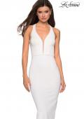 Picture of: Body Forming Dress with Exposed Zipper and Slit in Ivory, Style: 27637, Detail Picture 1