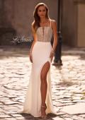 Picture of: Jersey Prom Dress with Gorgeous Rhinestone Rose Design Bodice in Ivory , Style: 32930, Detail Picture 1