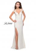 Picture of: Jersey Prom Dress with Off the Shoulder Straps in Ivory, Style: 25761, Detail Picture 2