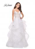 Picture of: Ball Gown with Tulle Skirt and Beaded Lace Bodice in Ivory, Style: 26148, Detail Picture 2