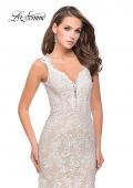 Picture of: Long Polka Dot Tulle Dress with Lace and Beading in Ivory, Style: 25961, Detail Picture 3