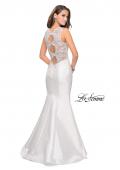Picture of: Long Mikado Mermaid Gown with Lace Straps in Ivory, Style: 25972, Detail Picture 3