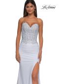 Picture of: Strapless Prom Dress with Unique Rhinestone Design Top in Ivory, Style: 32961, Detail Picture 4