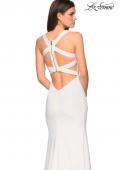 Picture of: Form Fitting Jersey Prom Dress with Side Leg Slit in Ivory, Style: 27479, Detail Picture 5