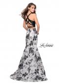 Picture of: Floral Two Piece Prom Gown with Strappy Back in Ivory Multi, Style: 25756, Back Picture