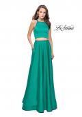 Picture of: Satin Two Piece Prom Dress with Beaded Trim in Jade, Style: 25978, Main Picture