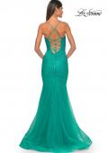 Picture of: Mermaid Prom Dress with Rhinestones and Lace Up Back in Jade, Style: 32273, Detail Picture 10