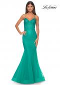Picture of: Mermaid Prom Dress with Rhinestones and Lace Up Back in Jade, Style: 32273, Detail Picture 2