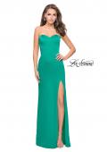 Picture of: Long Strapless Form Fitting Dress with Beaded Straps in Jade, Style: 26253, Detail Picture 5