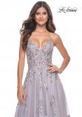 Picture of: Gorgeous Sequin and Beaded Lace Applique Tulle Gown in Lavender Gray, Style: 32200, Detail Picture 1