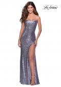 Picture of: Sequin Prom Dress with Criss Cross Open Back in Lavender Gray, Style: 28514, Detail Picture 4