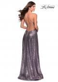Picture of: Sequin A-line Prom Dress with Slit and Pockets in Lavender Gray, Style: 28276, Detail Picture 5