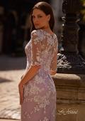 Picture of: Tea Length Lace Gown with Three Quarter Sleeves, Style: 27895, Detail Picture 2