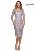 Picture of: Tea Length Lace Gown with Three Quarter Sleeves, Style: 27895, Detail Picture 3