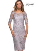 Picture of: Tea Length Lace Gown with Three Quarter Sleeves, Style: 27895, Detail Picture 5