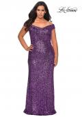 Picture of: Off The Shoulder Sequin Plus Size Prom Dress in Lavender, Style: 28795, Main Picture