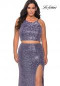 Picture of: Two Piece Long Sequin Plus Size Prom Dress in Lavender, Style: 29026, Main Picture