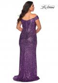 Picture of: Off The Shoulder Sequin Plus Size Prom Dress in Lavender, Style: 28795, Back Picture
