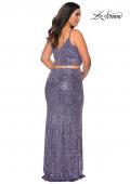 Picture of: Two Piece Long Sequin Plus Size Prom Dress in Lavender, Style: 29026, Back Picture