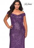 Picture of: Off The Shoulder Sequin Plus Size Prom Dress in Lavender, Style: 28795, Detail Picture 5