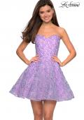 Picture of: Short Prom Dress with Sequins and A-Line Skirt in Lavender, Style: 27517, Main Picture