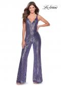 Picture of: Chic Sequin Jumpsuit with V-Neckline in Lavender, Style: 28722, Main Picture