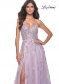 Picture of: Two Tone Tulle A-Line Prom Dress with Floral Beaded Detail in Lavender, Style: 32090, Main Picture