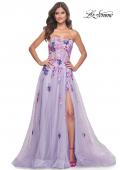 Picture of: Strapless A-Line Gown with Multi Color Sequin Lace Detail in Lavender, Style: 32156, Main Picture