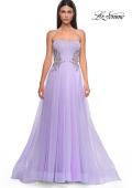 Picture of: Tulle A-line Prom Dress with Beautiful Rhinestone Side Detail in Lavender , Style 32767, Detail Picture 8