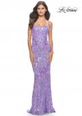 Picture of: Print Sequin Gown with Square Neckline in Lavender, Style: 31521, Detail Picture 10